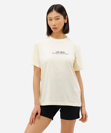 camiseta feminina oversized local just run amarela