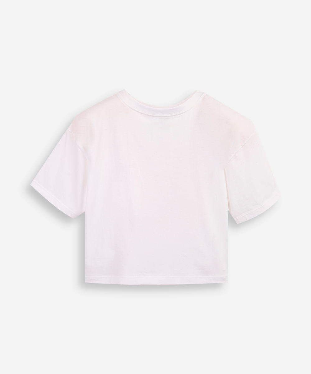 camiseta juvenil boxy cropped lotso you are mine off white