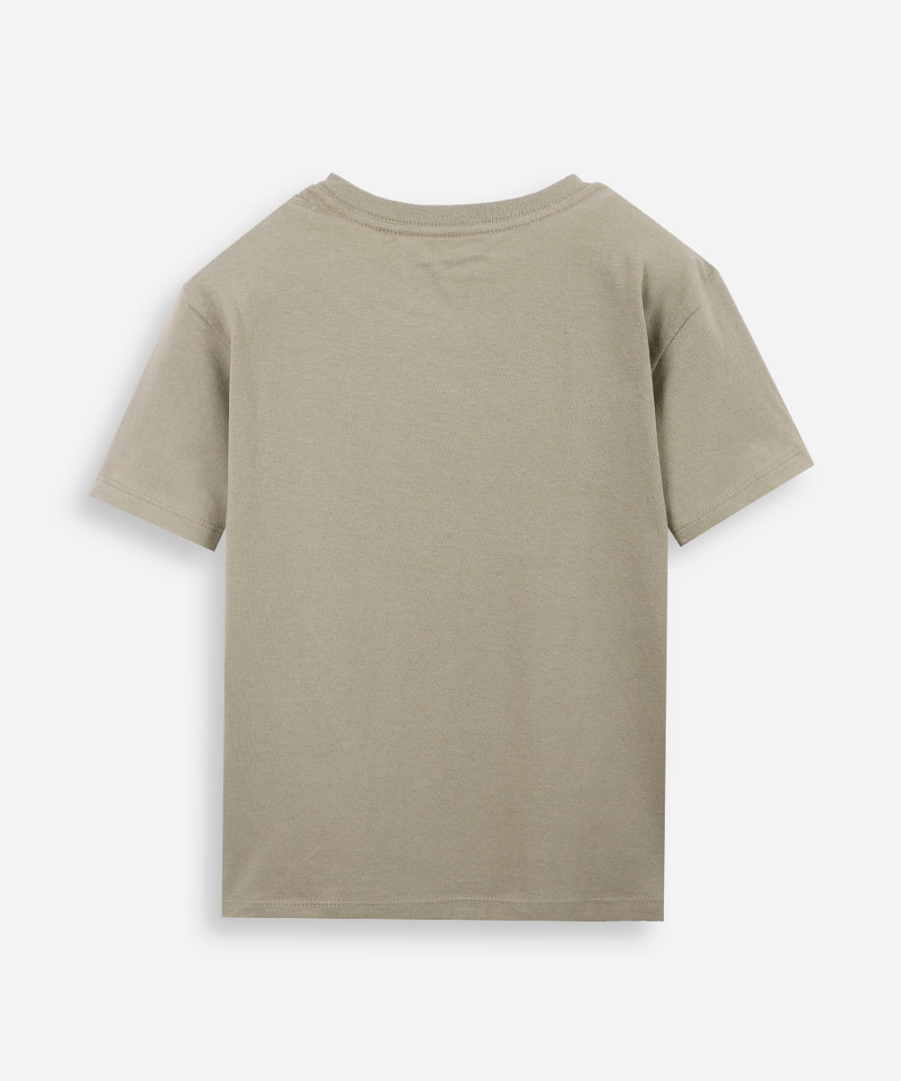 camiseta de algodão infantil manga curta básica verde
