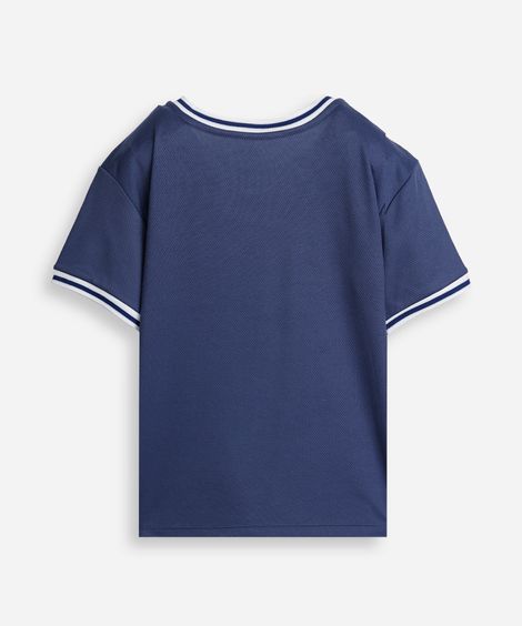 camiseta infantil esportiva malha dry azul
