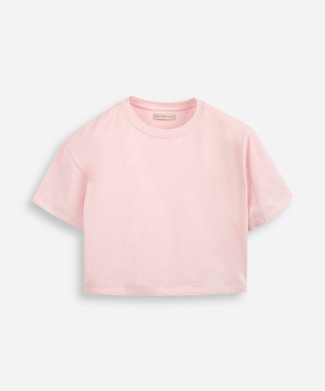 camisetainfantil boxy cropped lisa rosa