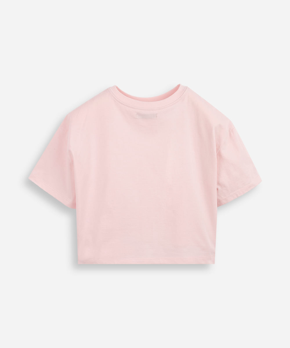 camisetainfantil boxy cropped lisa rosa
