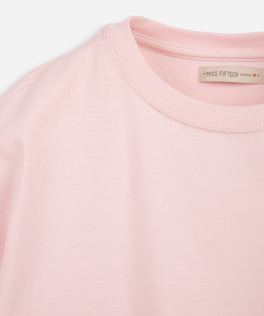 camisetainfantil boxy cropped lisa rosa