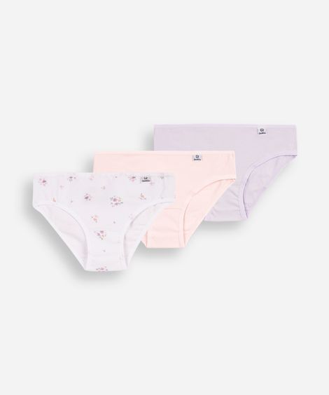 Kit de 3 calcinhas DelRio biquíni colorido