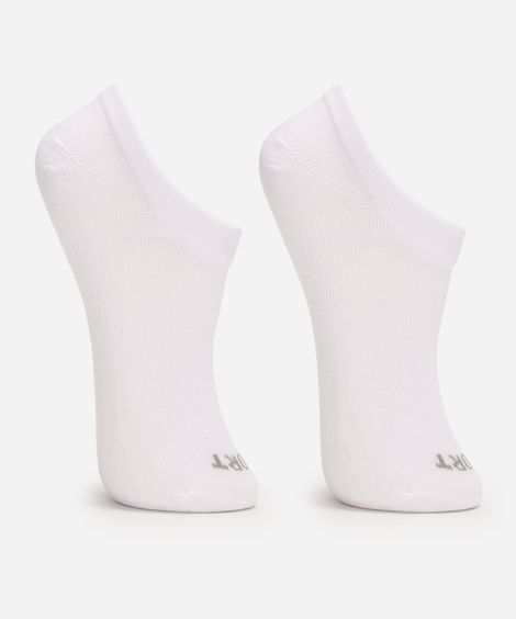 kit de 2 meias infantis cano curto lupo branco