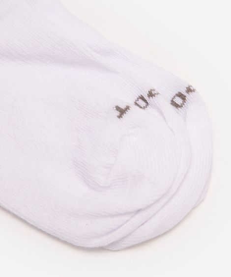 kit de 2 meias infantis cano curto lupo branco