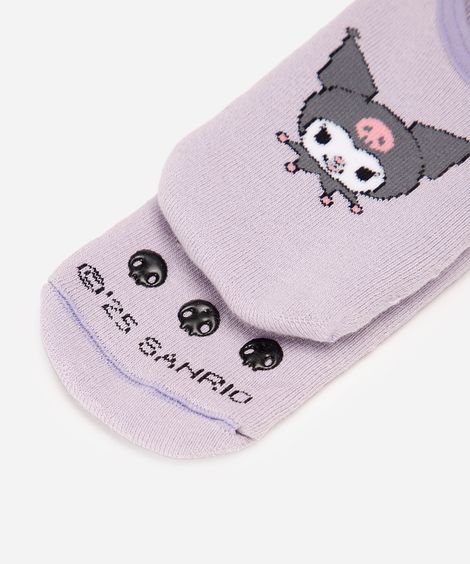 meia sapatilha infantil antiderrapante hello kitty lilás