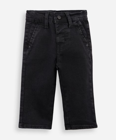 calça infantil jeans relaxed  preta
