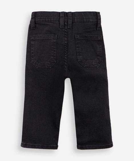 calça infantil jeans relaxed  preta