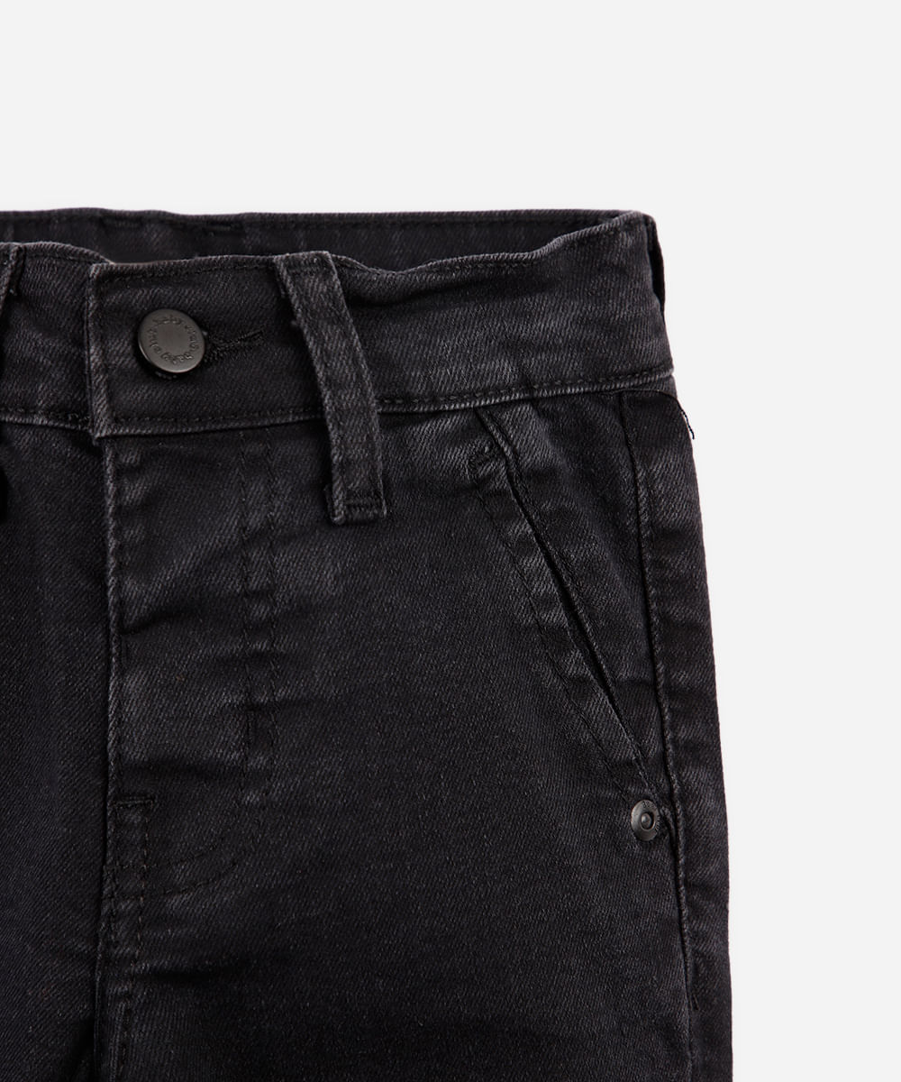 calça infantil jeans relaxed  preta