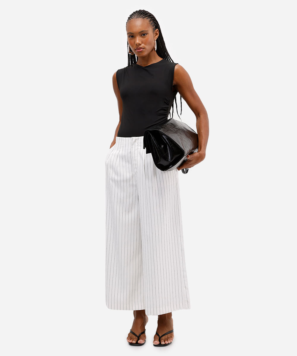 body feminino de poliamida franzido preto