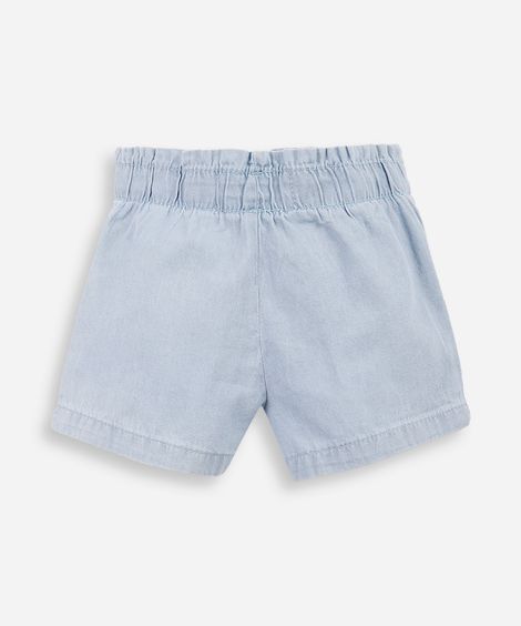 shorts infantil jeans flor azul