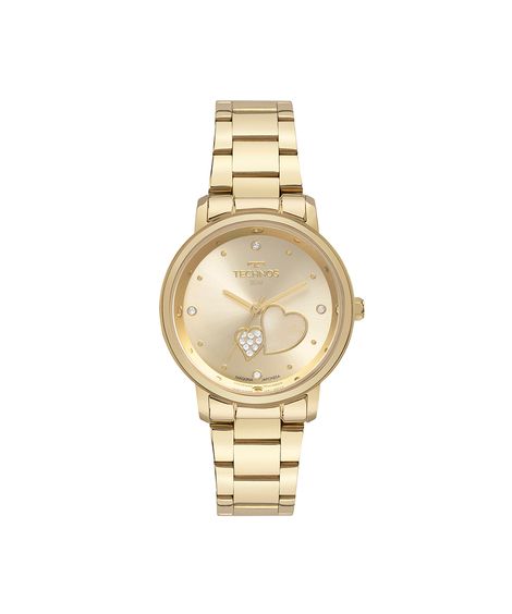 relógio feminino technos analógico 2036nas1x dourado