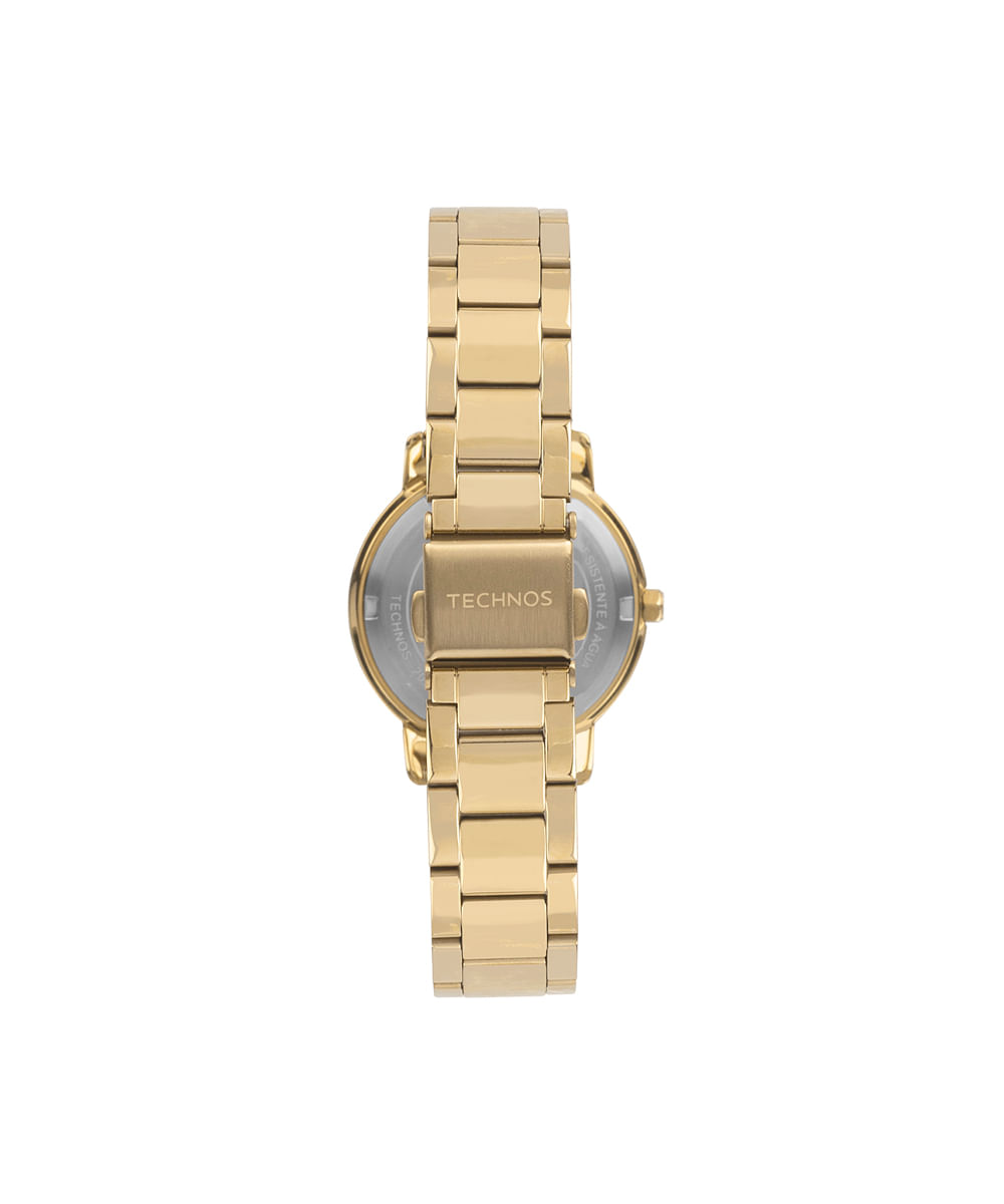 relógio feminino technos analógico 2036nas1x dourado