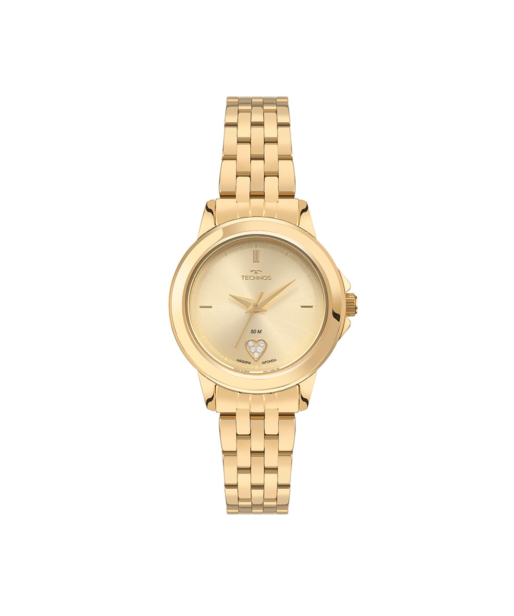 relógio feminino technos analógico 2035ncx1x dourado
