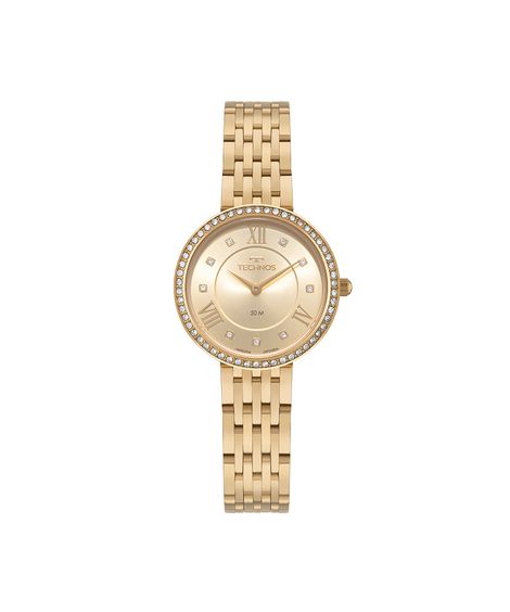 relógio feminino technos analógico 2025lug1x dourado