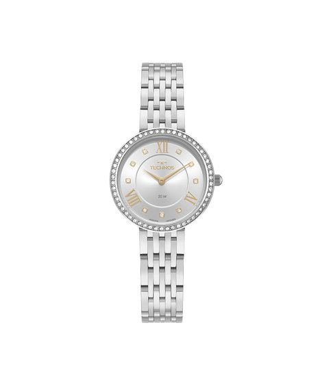 relógio feminino technos analógico 2025luf1k prateado