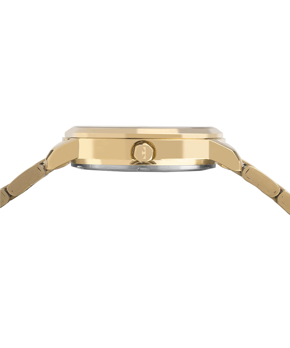 kit relógio feminino technos analógico 2035myak1d dourado