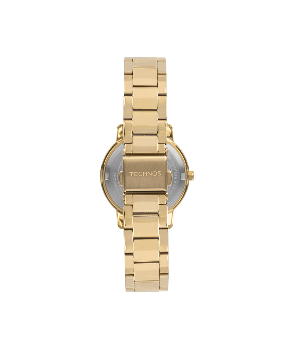 kit relógio feminino technos analógico 2035myak1d dourado