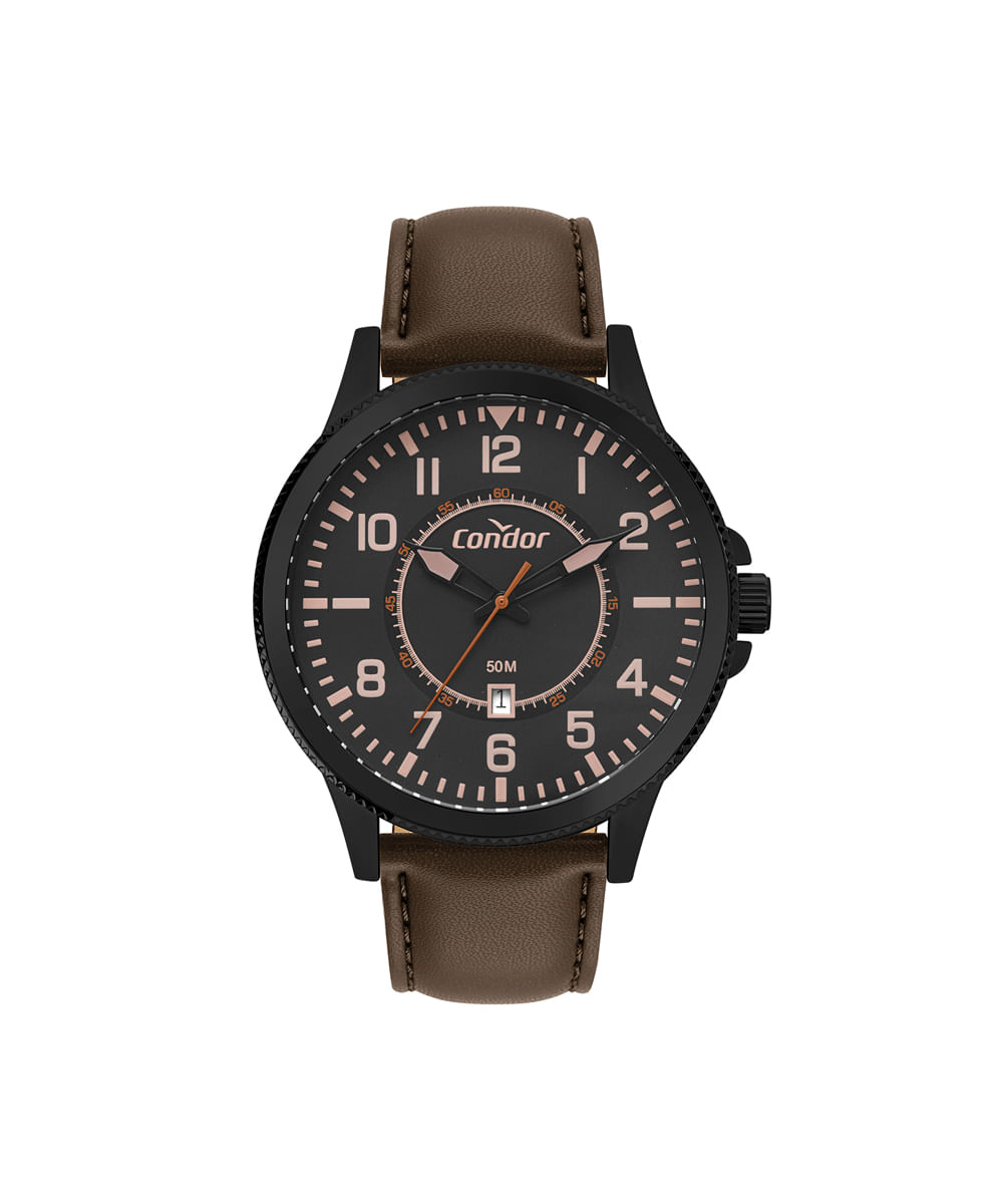 relógio masculino condor analógico calendário co2115nbn3p preto