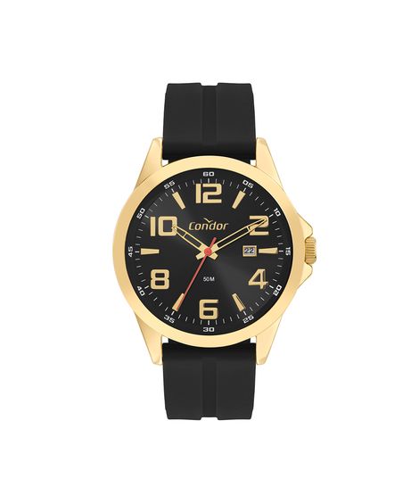 kit relógio masculino condor analógico calendário co2115nbok5p dourado