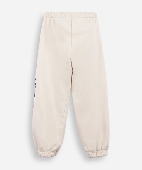 calça infantil moletom college bege