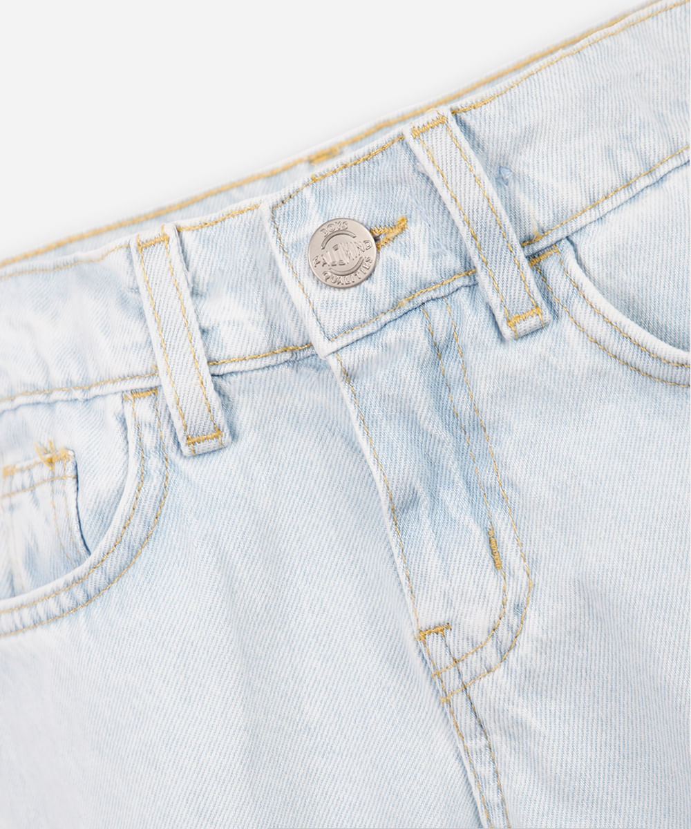 bermuda baggy infantil jeans azul