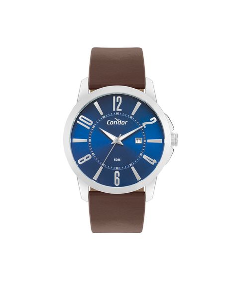 kit relógio masculino condor analógico calendário co2115myak5a prateado