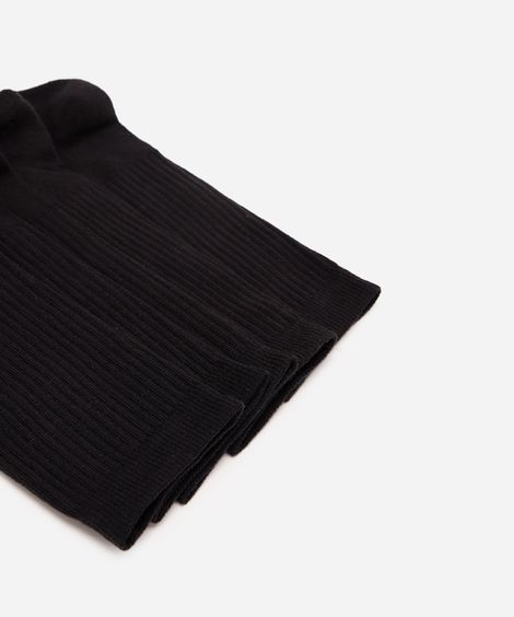 kit de 5 meias cano longo esportivas ace caneladas preto