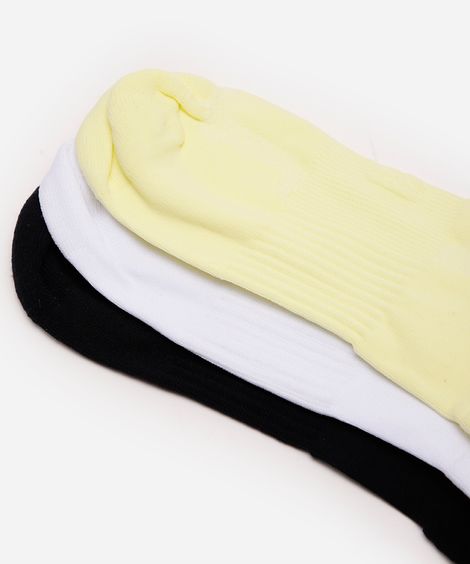 kit de 3 meias masculinas cano curto cea sports colorido