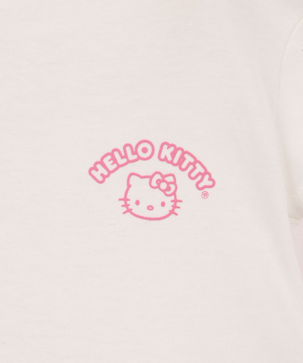 vestido balonê infantil de algodão hello kitty off white
