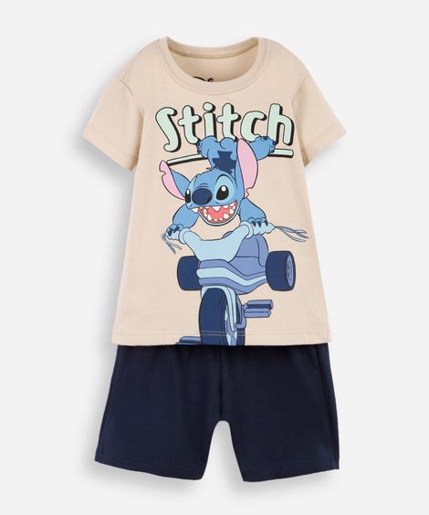 conjunto infantil curto stitch colorido