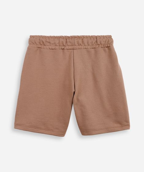 bermuda infantil de moletom recortes bege