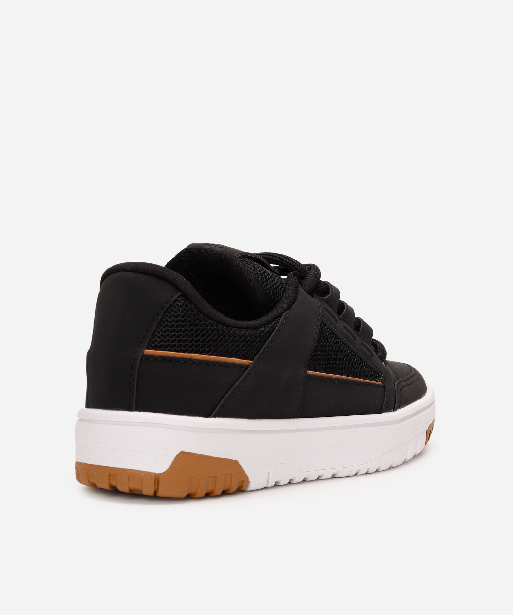 tênis casual infantil com recortes ollie preto