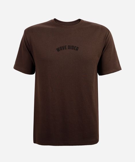 camiseta juvenil frente estampa wave rider marrom