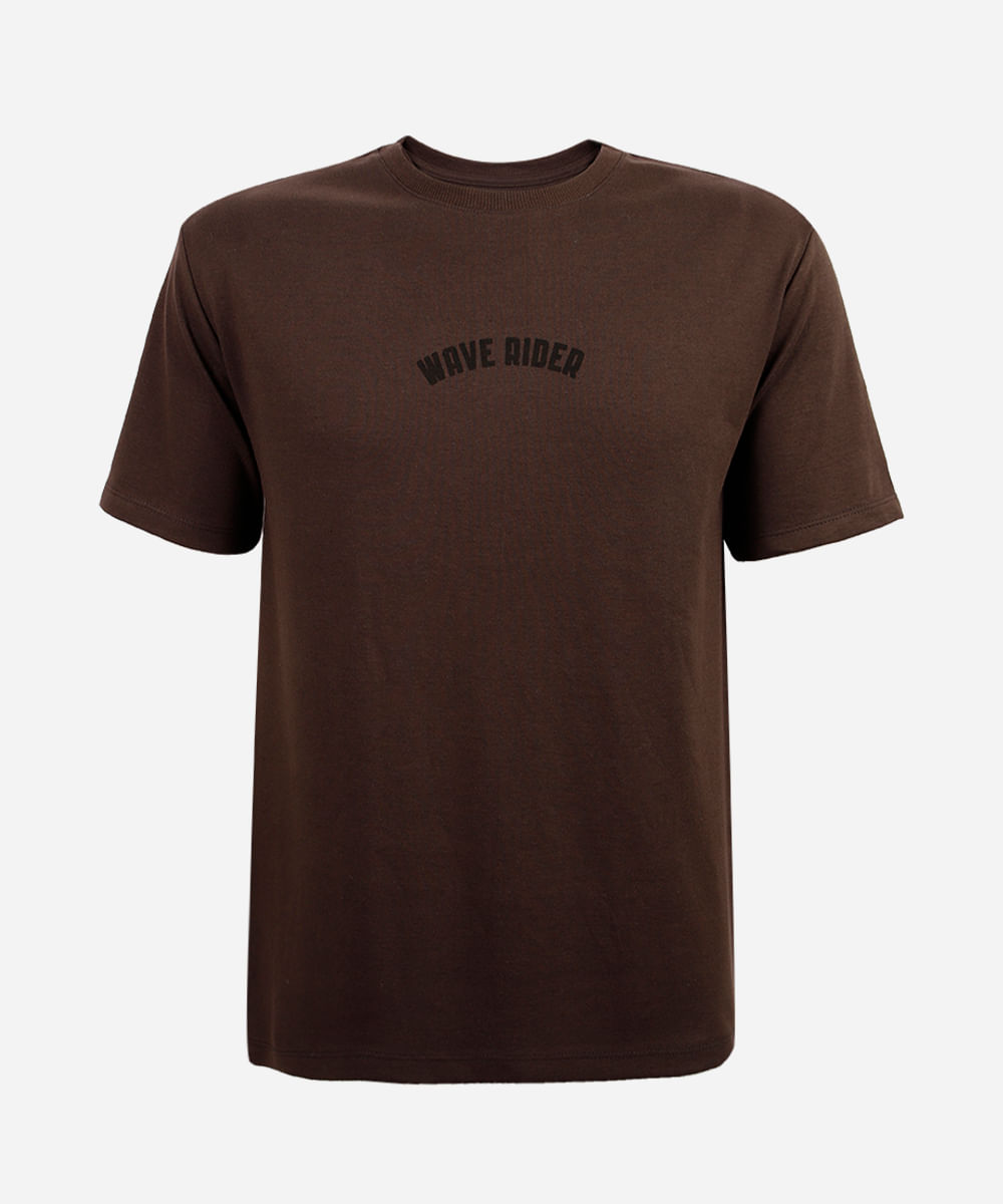 camiseta juvenil frente estampa wave rider marrom