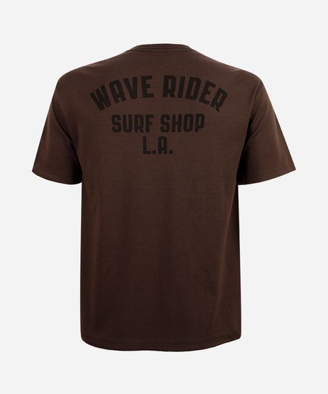 camiseta juvenil frente estampa wave rider marrom
