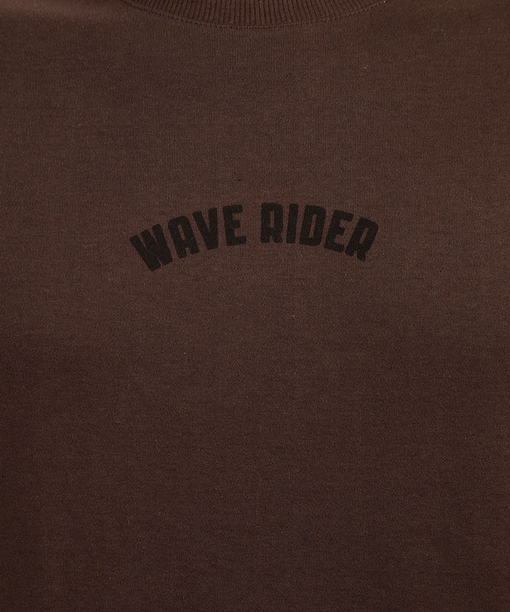 camiseta juvenil frente estampa wave rider marrom