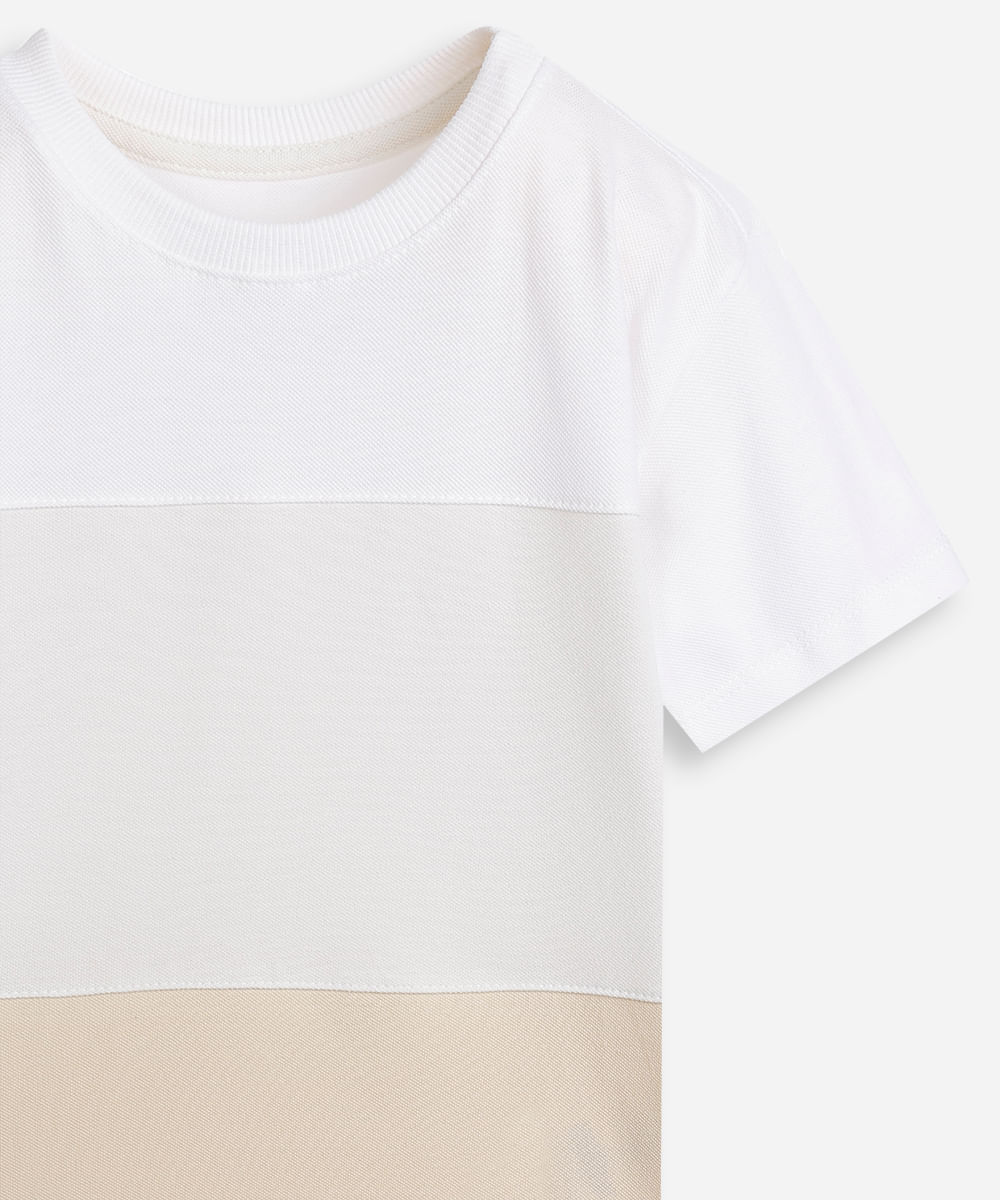 camiseta infantil recorte piquet colorido