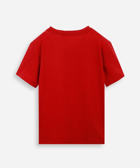 camiseta de algodão infantil manga curta básica vermelha