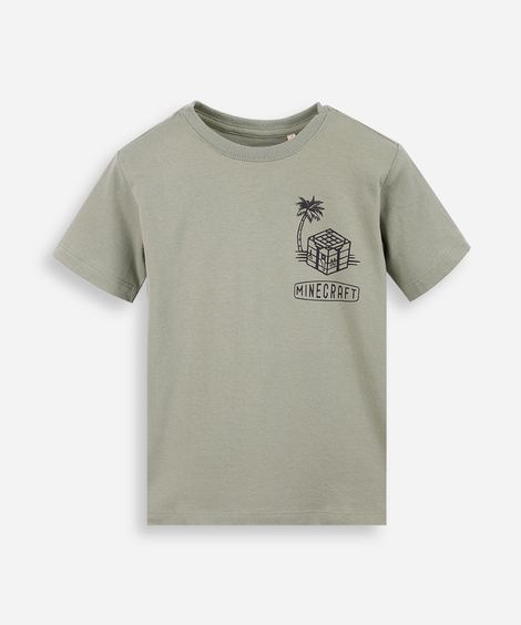 camiseta infantil minecraft game verde