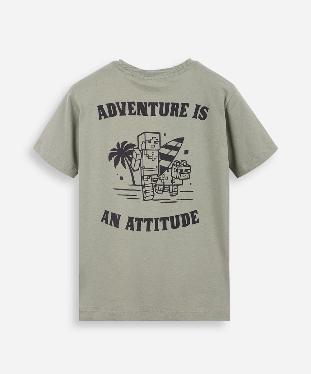 camiseta infantil minecraft game verde
