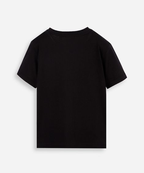 camiseta de algodão infantil manga curta básica preta