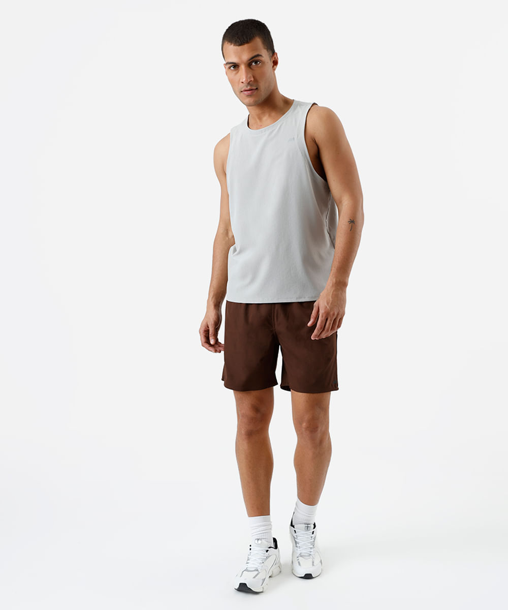 regata esportiva nadador masculina com refletivo texturizada cinza