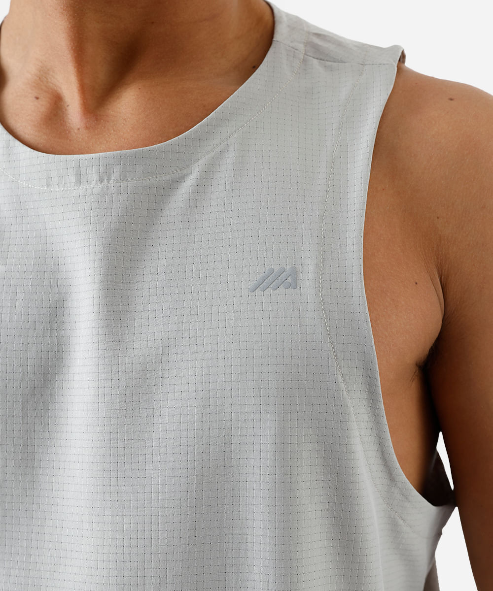 regata esportiva nadador masculina com refletivo texturizada cinza