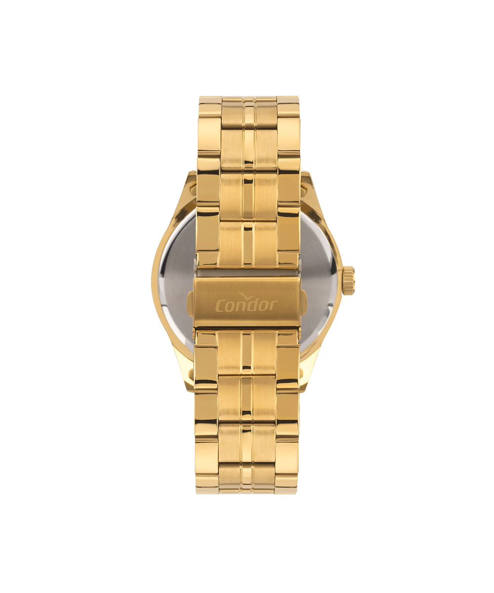kit relógio masculino condor analógico calendário co2115mwtk4p dourado