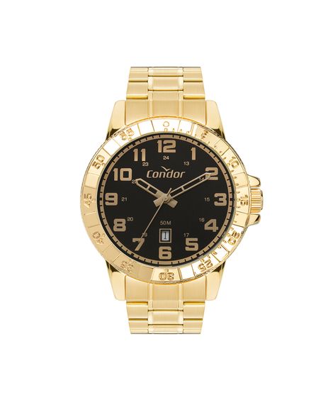kit relógio masculino condor analógico calendário co2115nakk4p dourado