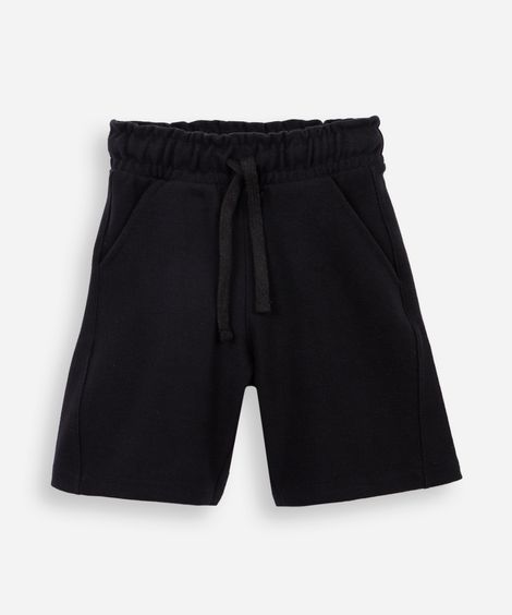 bermuda infantil com algodão cós elástico preta