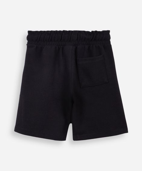 bermuda infantil com algodão cós elástico preta