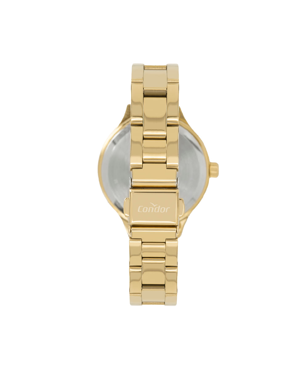 kit relógio feminino condor analógico co2035nklk4k dourado